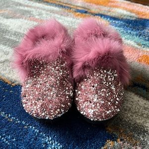 THE VOICE Rhinestone Fur Lined Moccasins